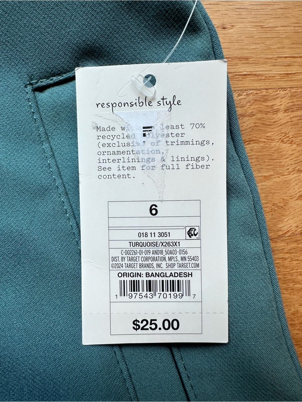 NWT A New Day Turquoise Women's Tailored High-Waist Midi Shorts, Size 6 - Picture 5 of 11